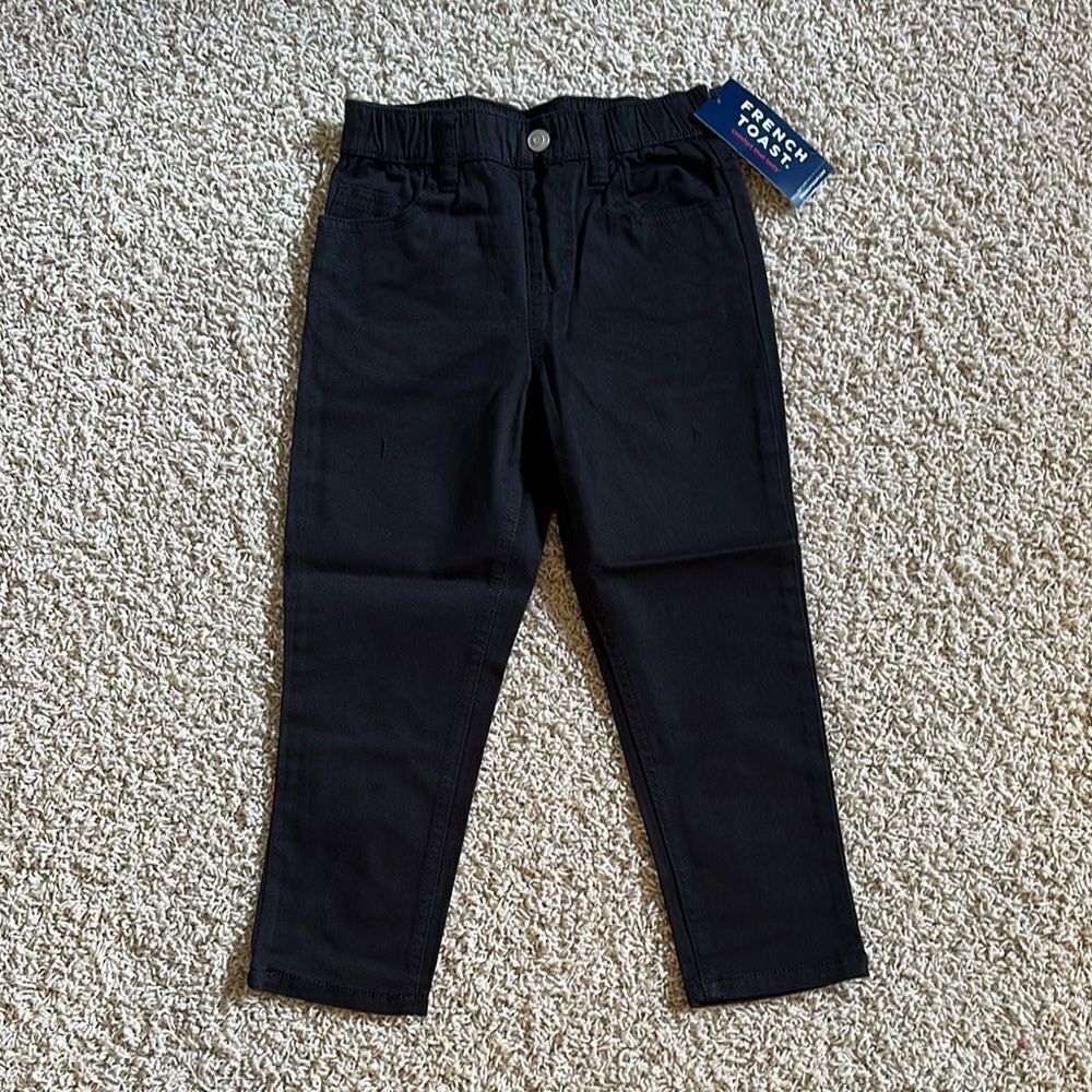 French Toast Black Jeans Structured Straight Leg